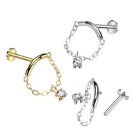 Hidden Helixpiercing Zirconia Goudkleurig titanium 