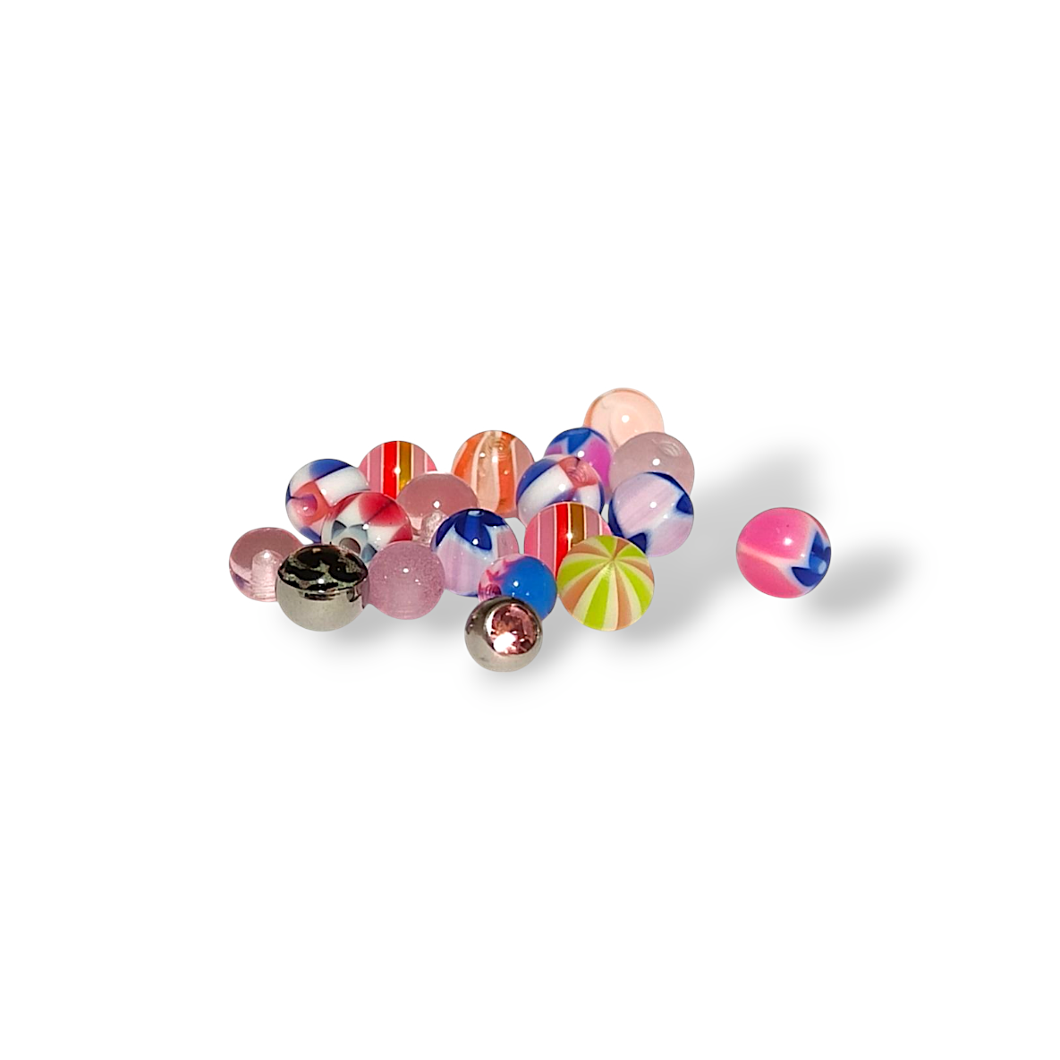mix zakje piercing balletjes en tops