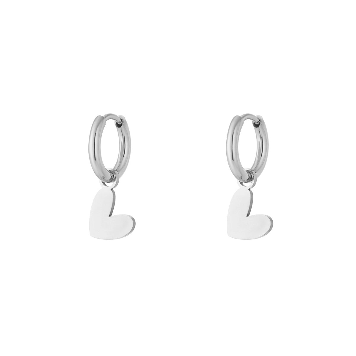 Pendientes Corazón Puro Color Plata - Acero Inoxidable