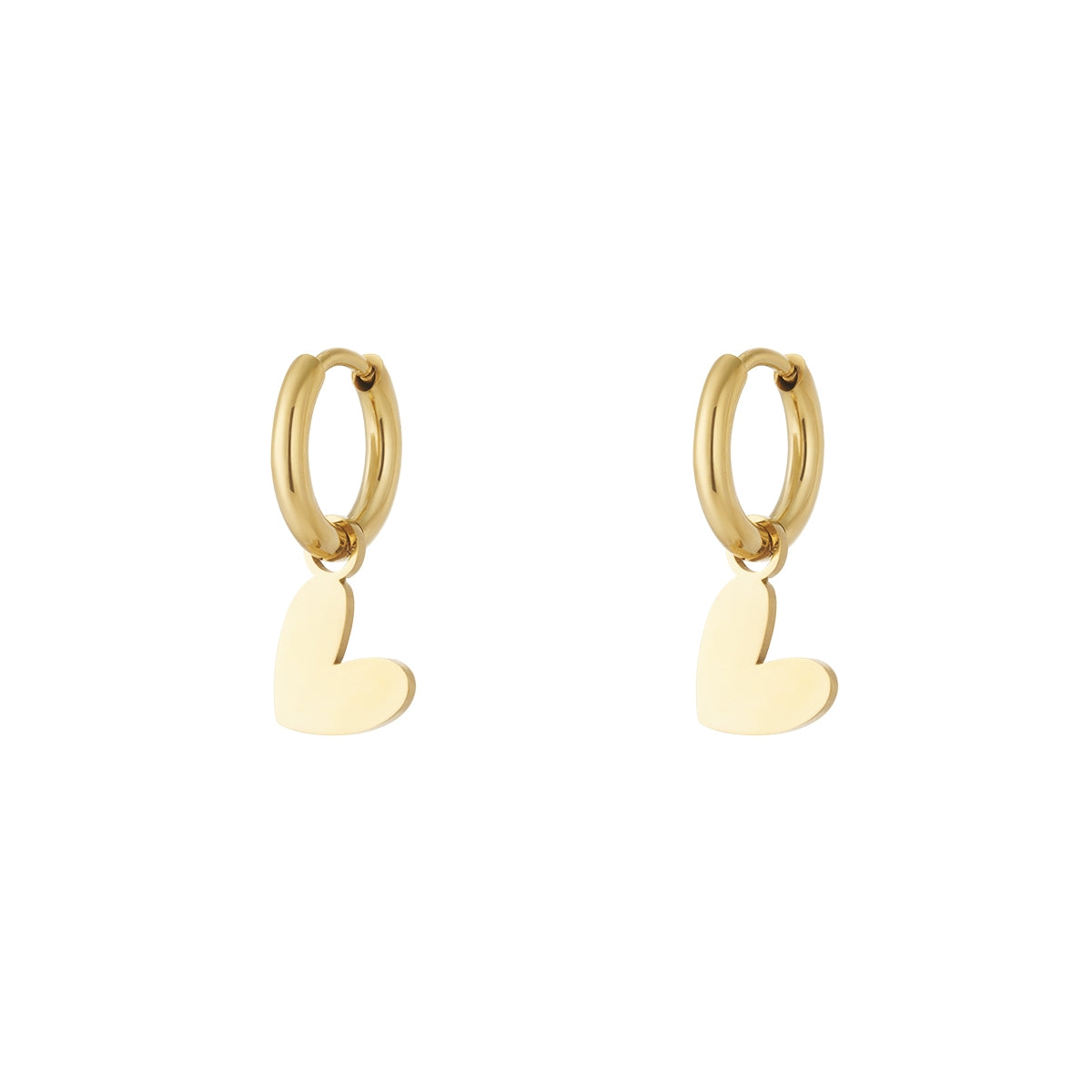 Pendientes Corazón Puro Color Dorado - Acero Inoxidable