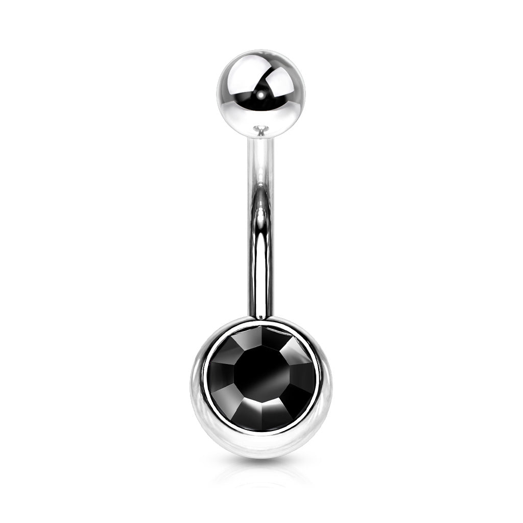 Piercing de ombligo básico de circonita - Acero quirúrgico