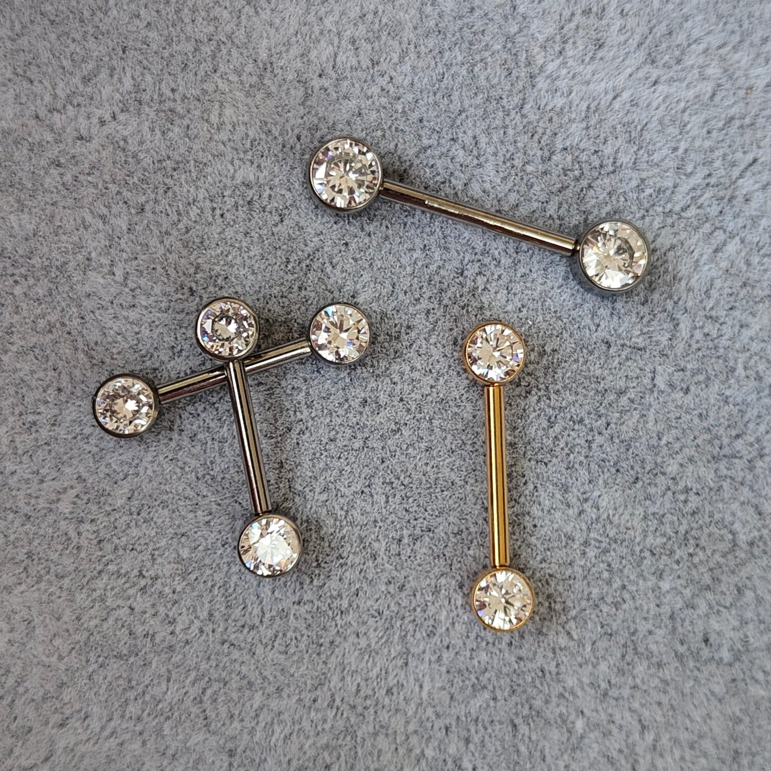 Tepelpiercing Zirconia Goudkleurig - Titanium