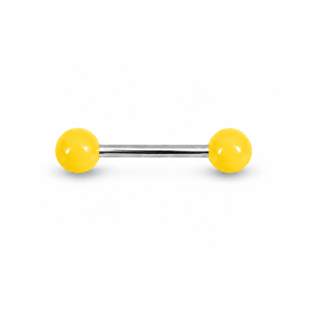 Barbell Staal Geel Zilverkleurig - Chirurgisch Staal & Acryl