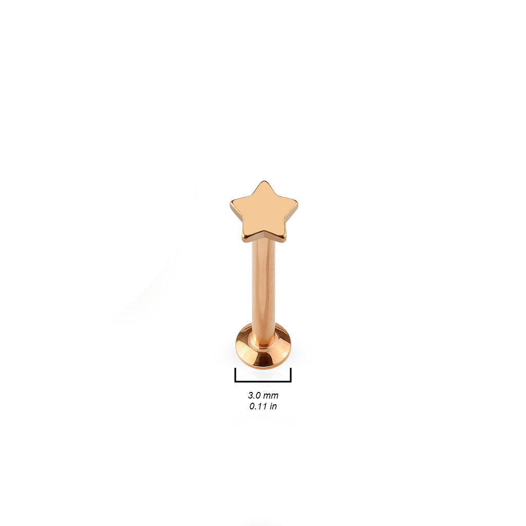 Labret Mini Star Rose - Acero quirúrgico