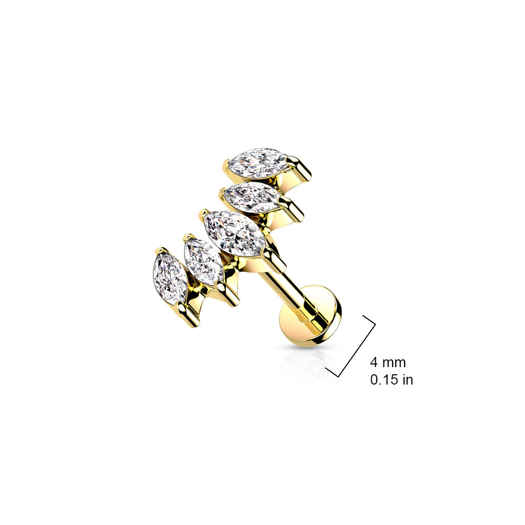 Labret Marquise Groot Goudkleurig - Chirurgisch Staal