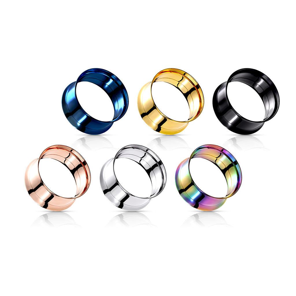 Túnel de doble acampanado con tornillo negro – Acero quirúrgico