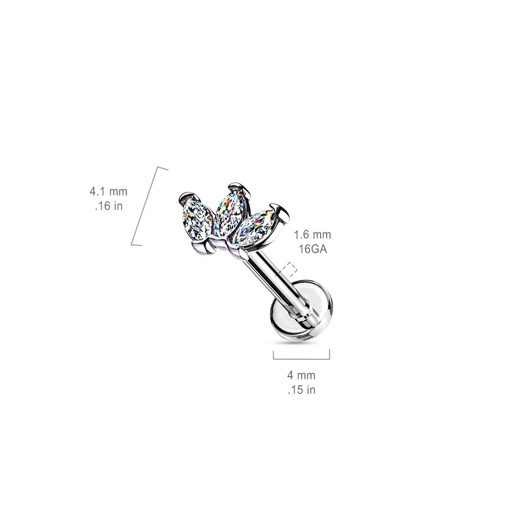 Labret Marquesa Plata - Acero Quirúrgico