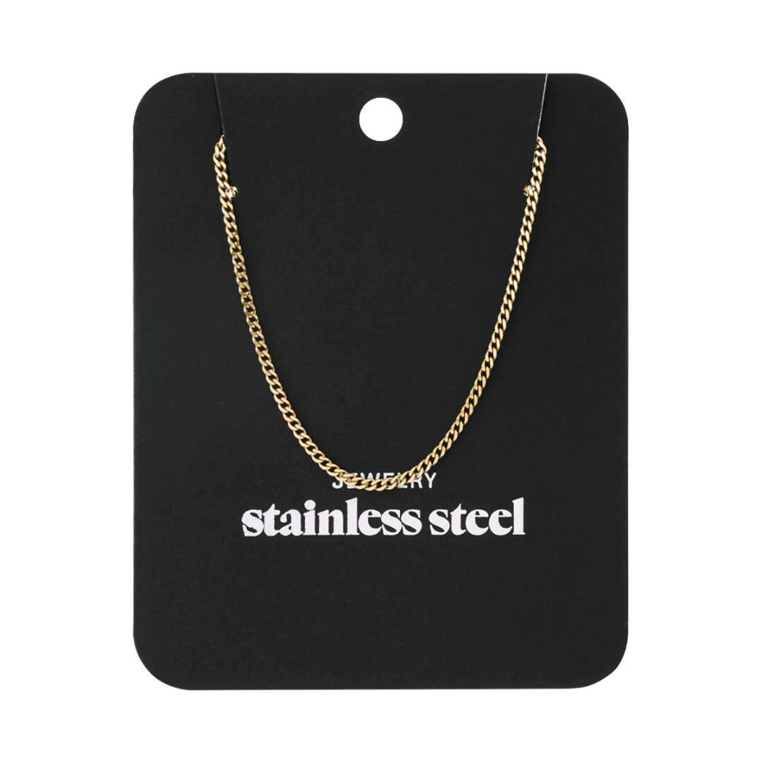 Collar pequeño liso de color dorado - Acero inoxidable