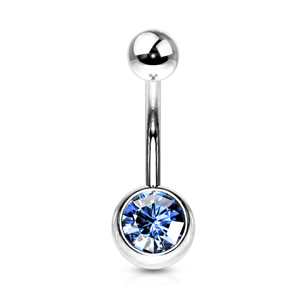 Piercing de ombligo básico de circonita - Acero quirúrgico