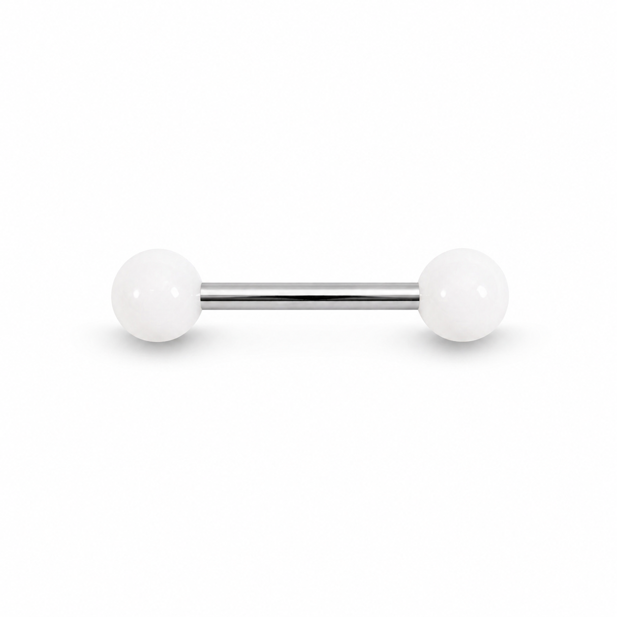 Barbell Staal Wit Zilverkleurig - Chirurgisch Staal & Acryl