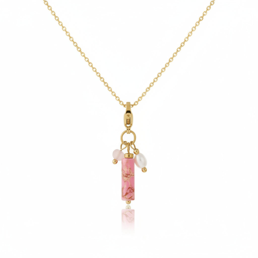 Collar con dije Wonder Lilli June™ color oro rosa - Acero inoxidable