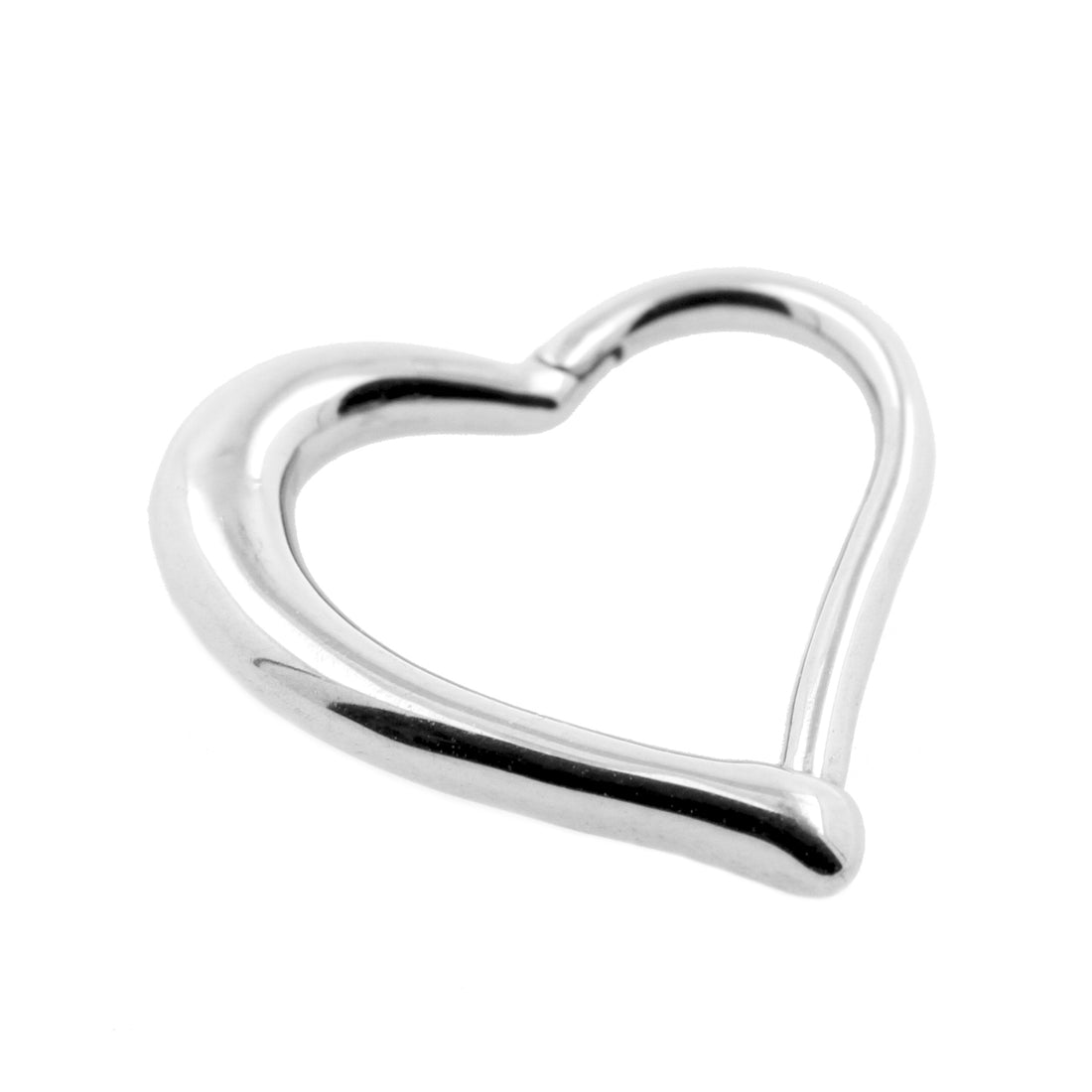 Anillo Click Corazón Color Plata - Acero Quirúrgico
