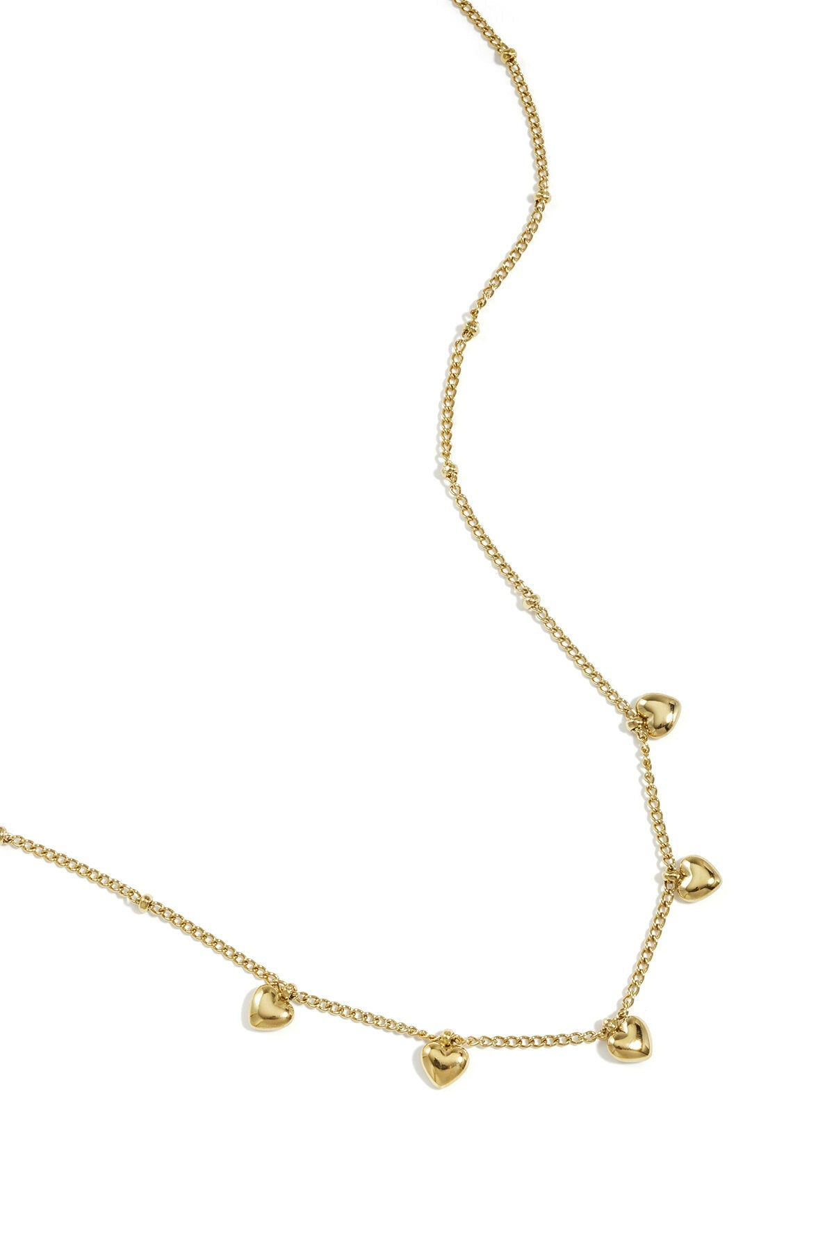 Ketting Kleine Hartjes Zilver of Goudkleurig - Roestvrij Staal