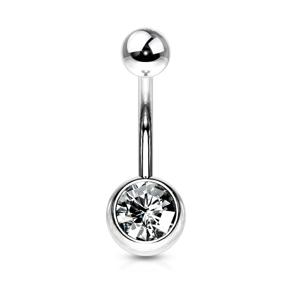 Piercing de ombligo básico de circonita - Acero quirúrgico