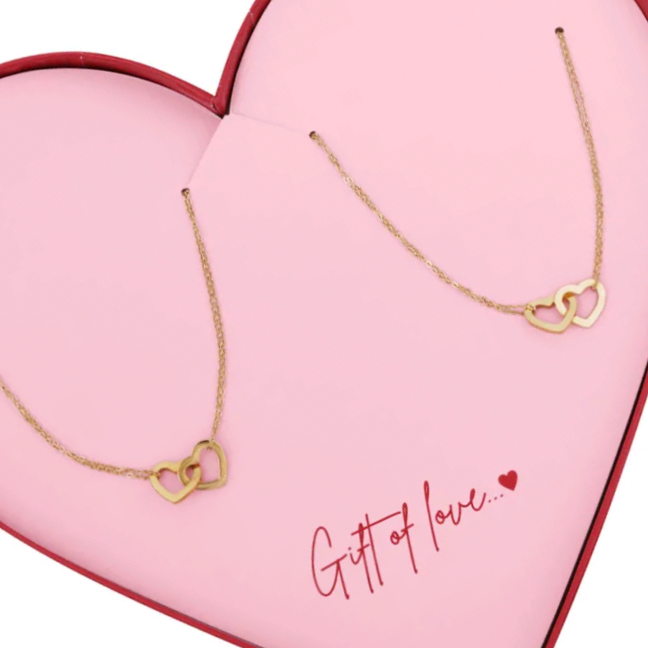Collares Un Regalo Amor Nudos de Corazón - Acero Inoxidable