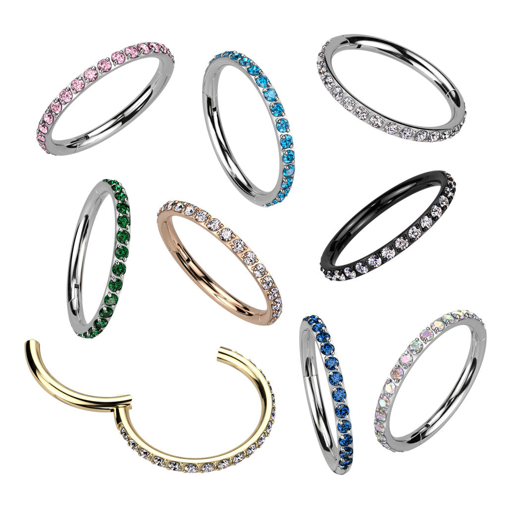 Anillo de clic Zirconia negra