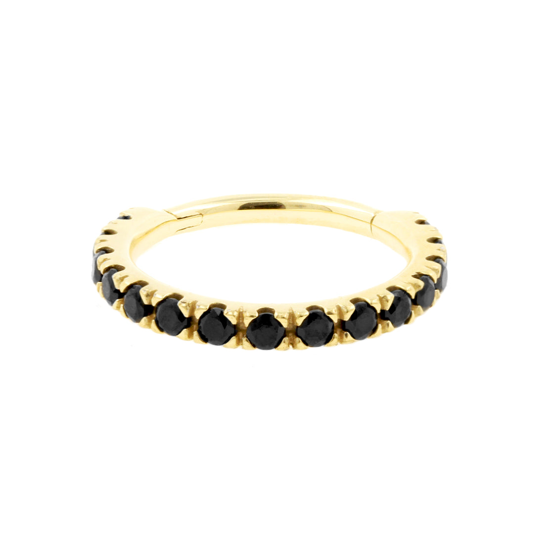 Klikring Zirconia Zwart Goudkleurig - Chirurgisch Staal