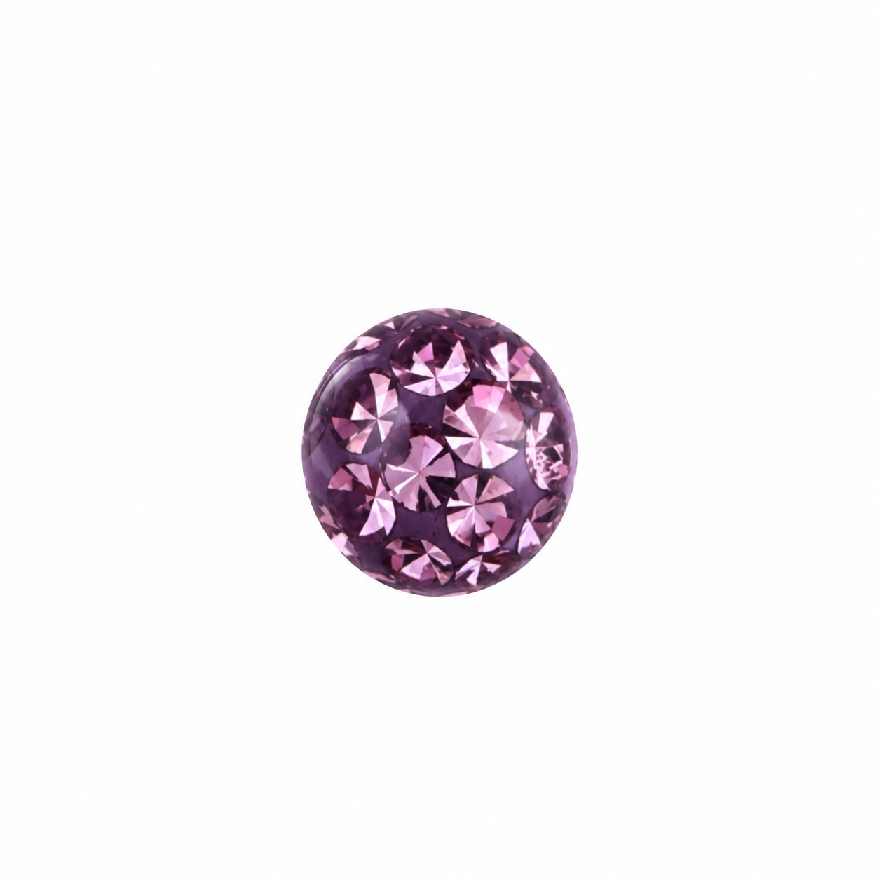 Balletje 1.6 mm Multi Kristal Natuur Paars - Chirurgisch Staal & Resin