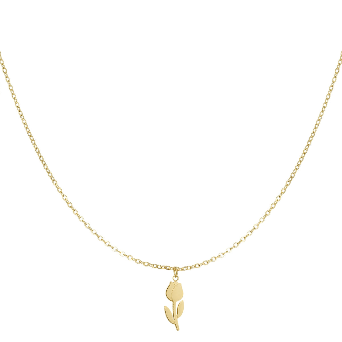 Collar Tulipán Dorado - Acero inoxidable