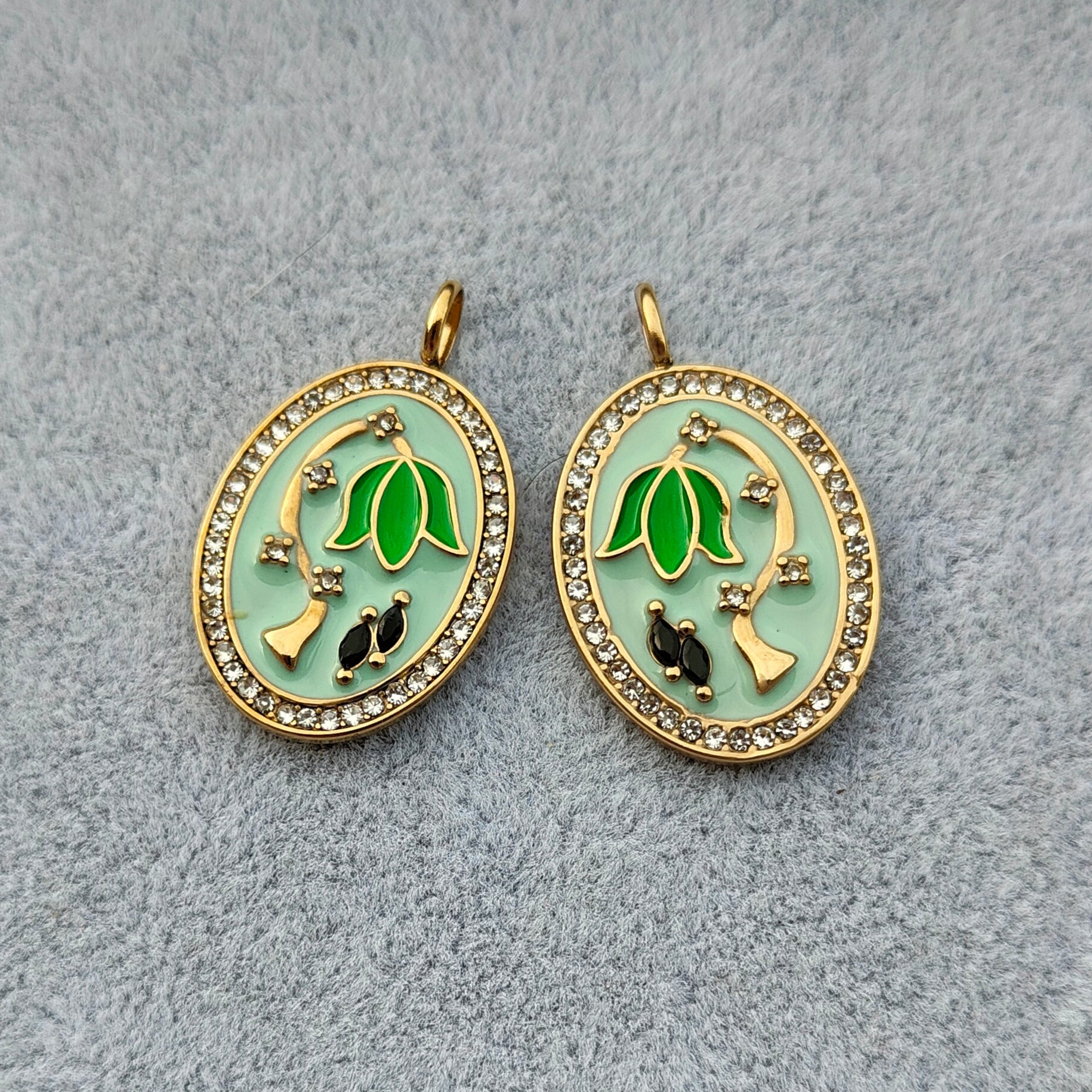 Pendiente o collar con dije de marco vintage - Acero inoxidable