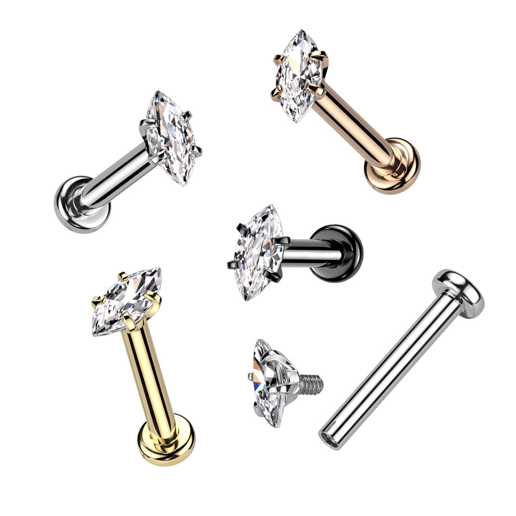 Labret Marquesa Plata - Acero Quirúrgico