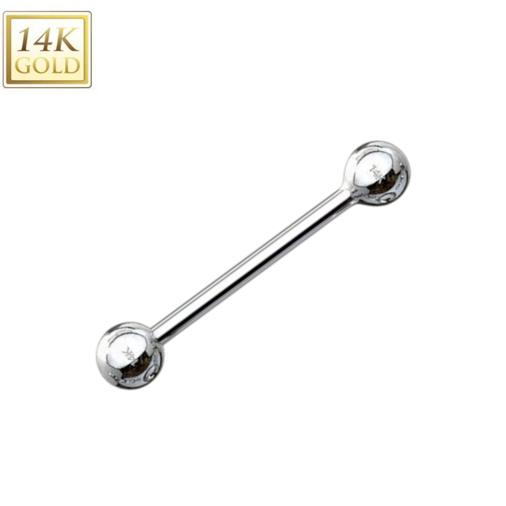 Industrial Barbell 14kt Wit Goud