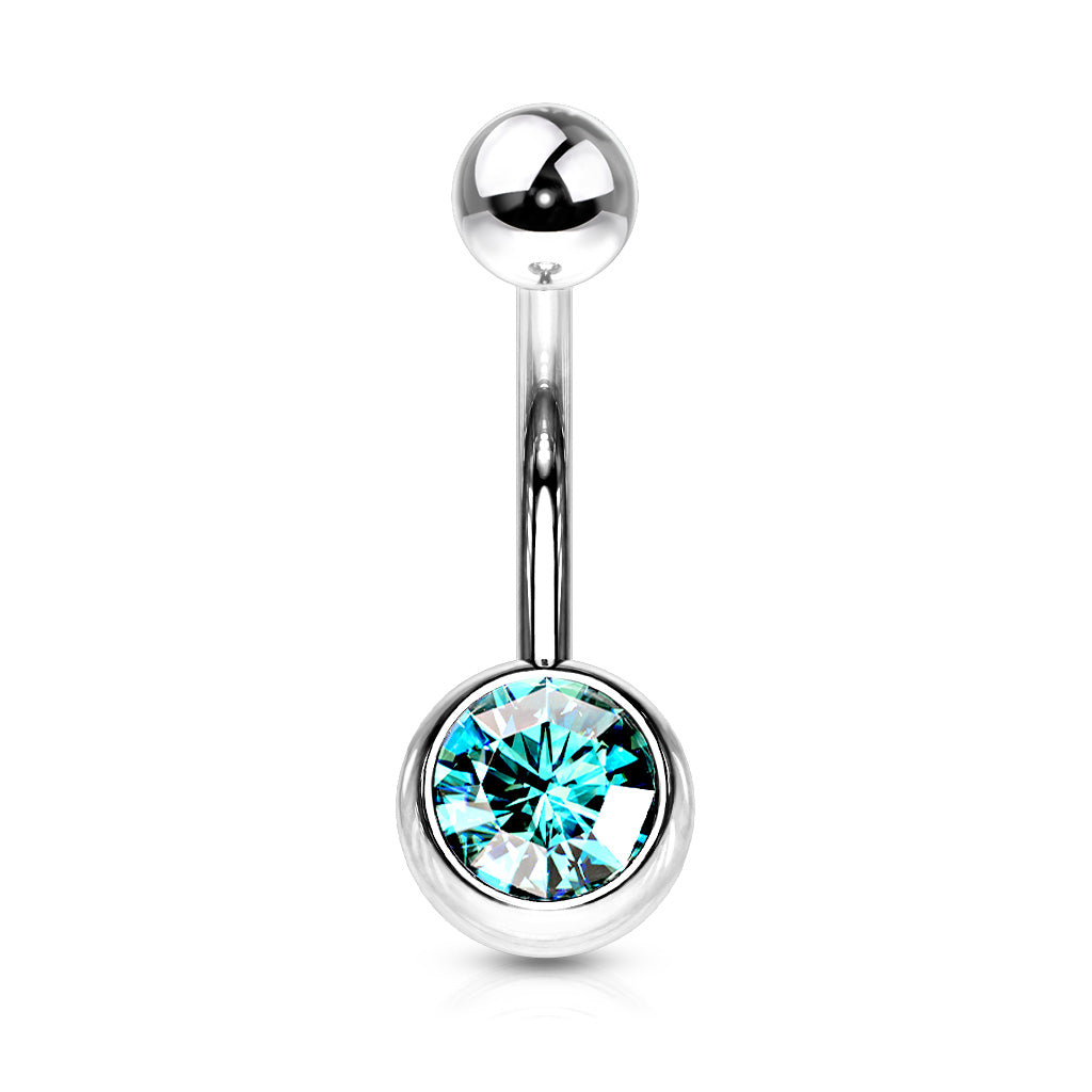 Piercing de ombligo básico de circonita - Acero quirúrgico