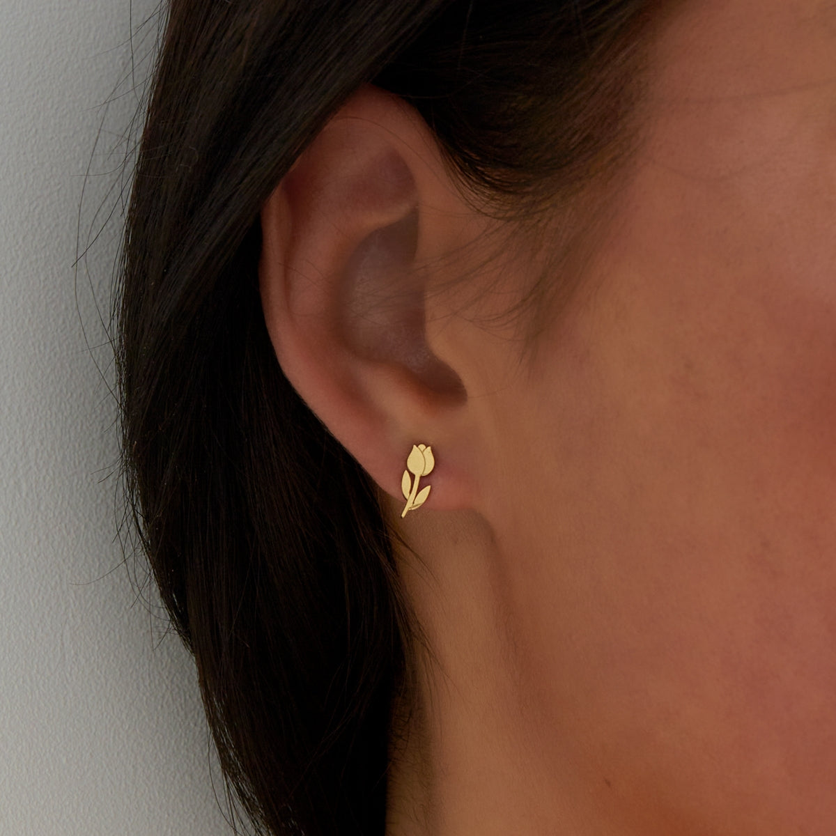 Pendientes de tulipán plateados - Acero inoxidable