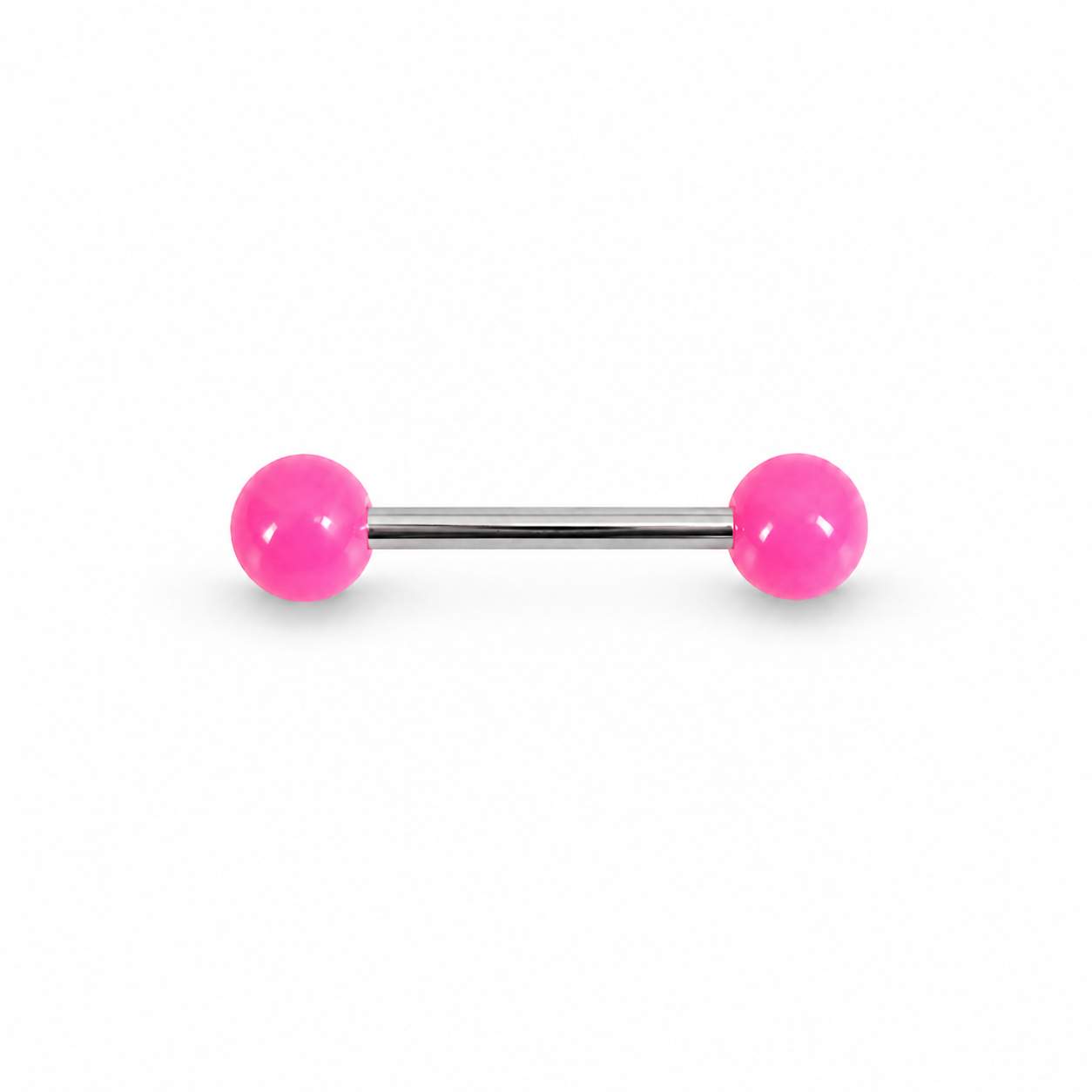 Barbell Staal Neon Roze Zilverkleurig - Chirurgisch Staal & Acryl