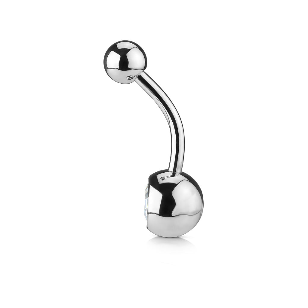 Piercing de ombligo básico de circonita - Acero quirúrgico
