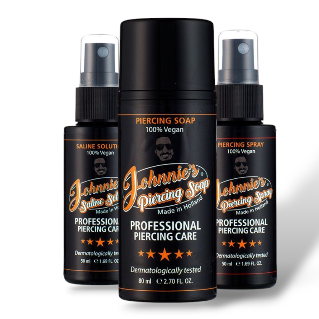 Piercing Care Set Johnnie's® | Zoutoplossing, Protect Spray & Zeep