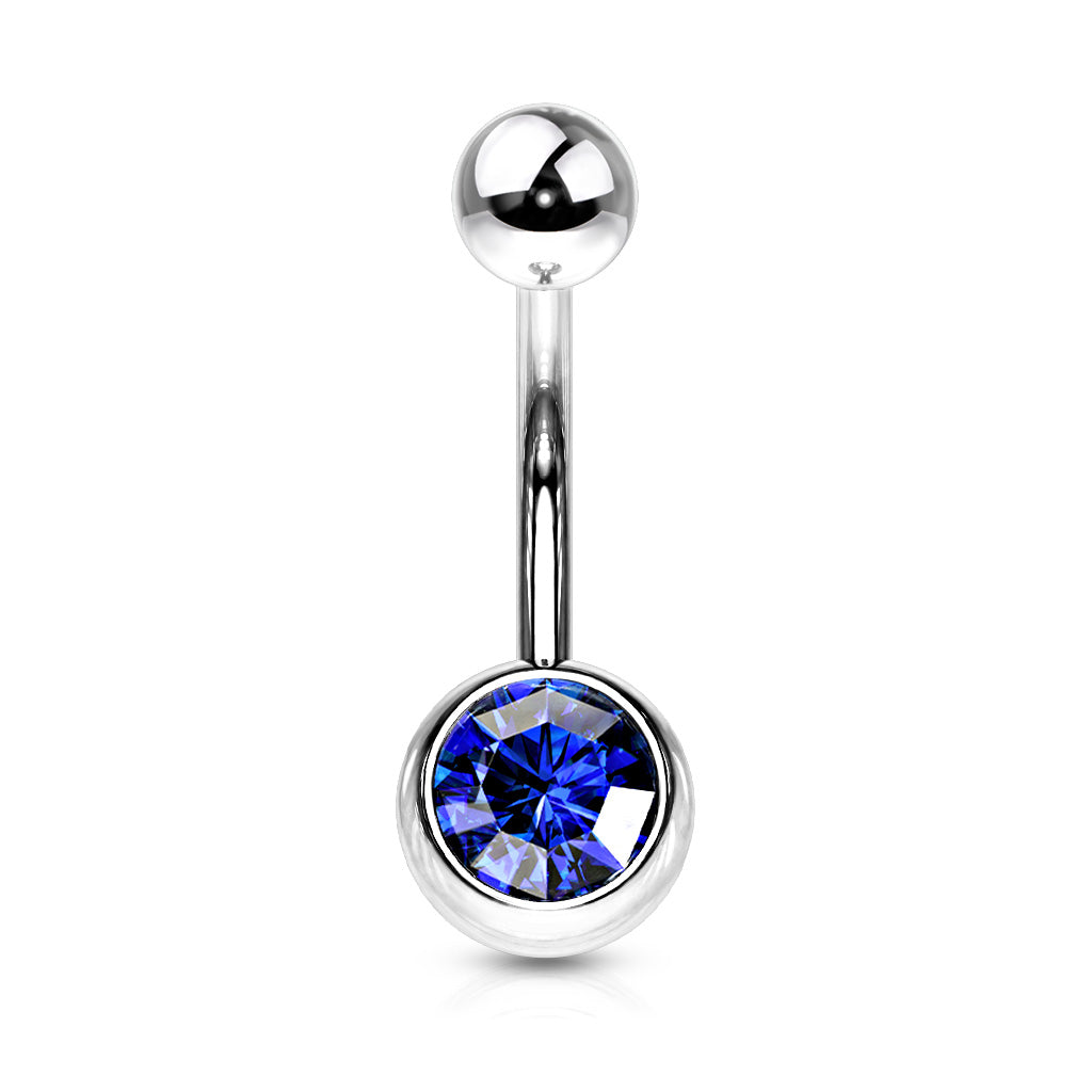 Piercing de ombligo básico de circonita - Acero quirúrgico