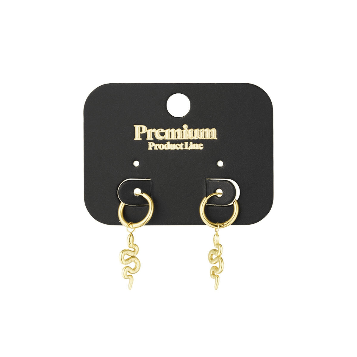 Pendientes colgantes de serpiente color dorado - Bañados en oro