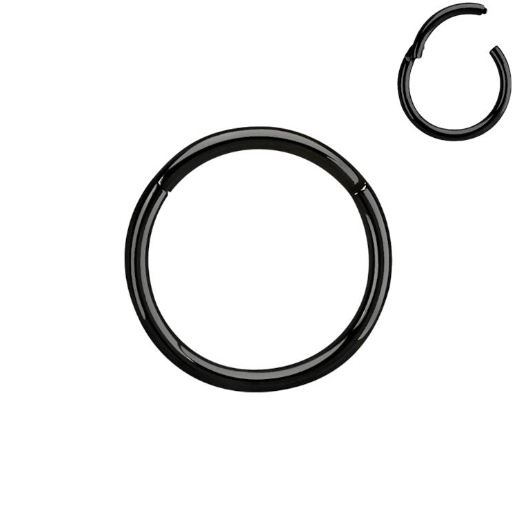 Piercing Click Ring Clicker PVD Negro - Acero Quirúrgico
