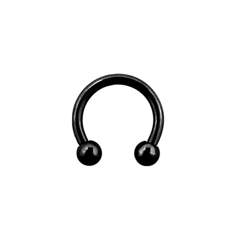 Piercing circular tipo herradura PVD negro - Acero quirúrgico
