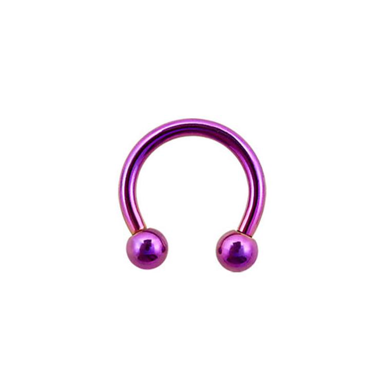 Piercing circular tipo herradura morado/rosa - Acero quirúrgico