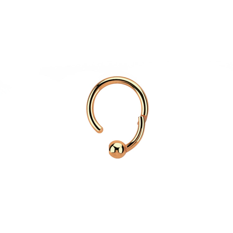 Anillo de clic con bola rosa - Acero quirúrgico