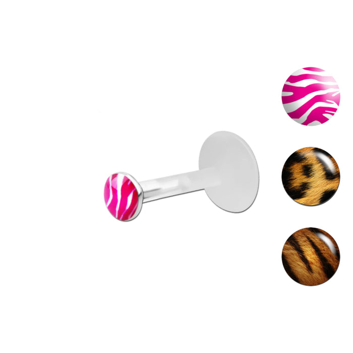 Push-in labret met dierenprint van Bioflex – flexibel en wild design