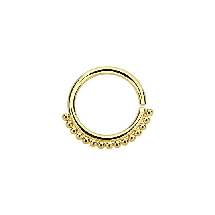Anillo Bola Giro Color Dorado - Acero Quirúrgico