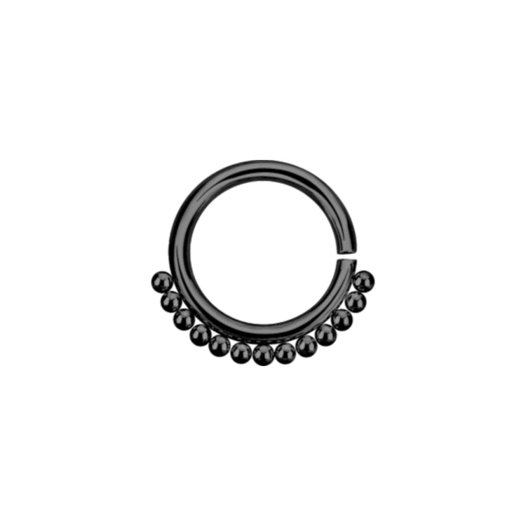Anillo de bolas Twist PVD negro - Acero quirúrgico