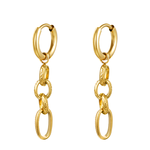 Pendientes Chain it Dorado