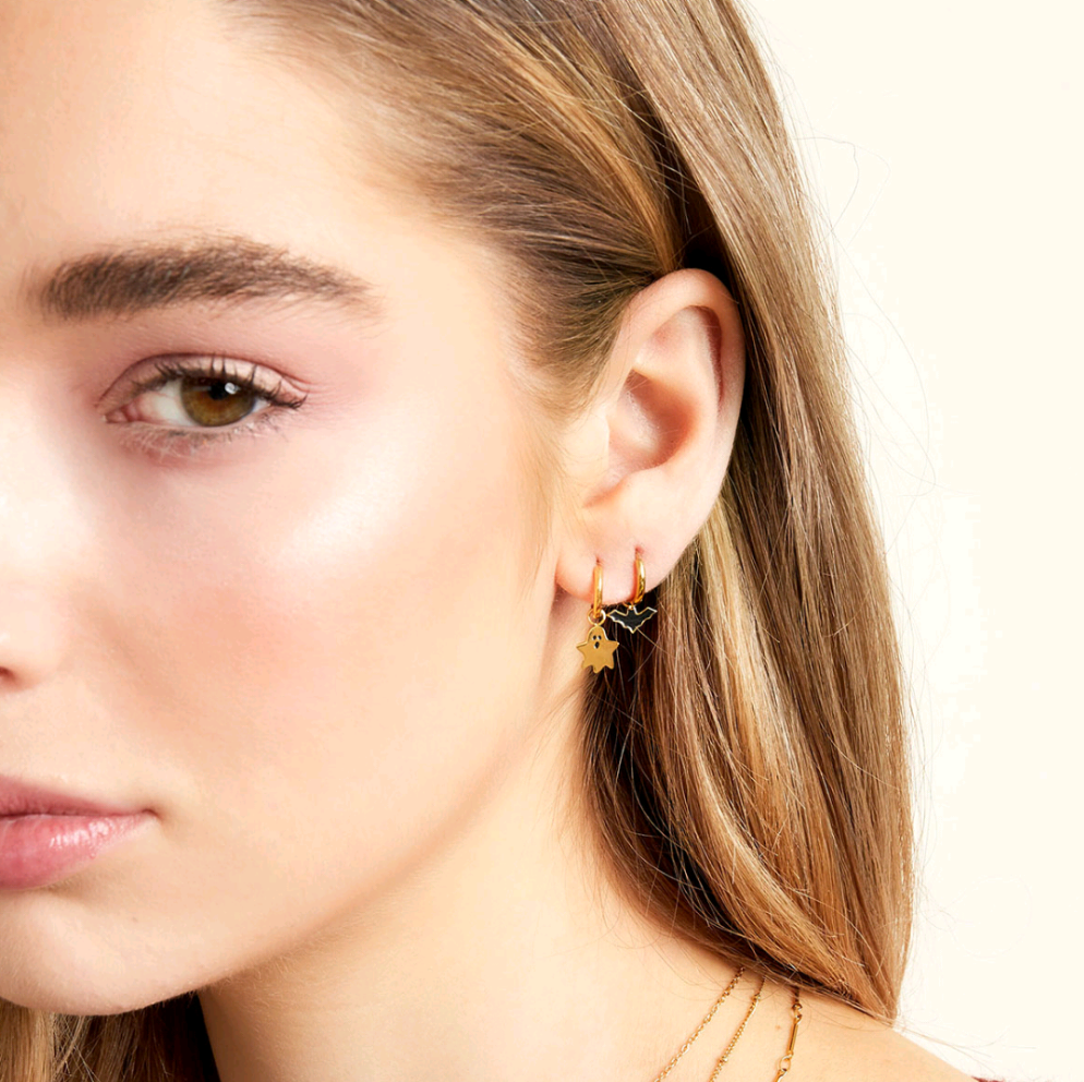 Pendientes Fantasma Color Dorado - Acero Inoxidable