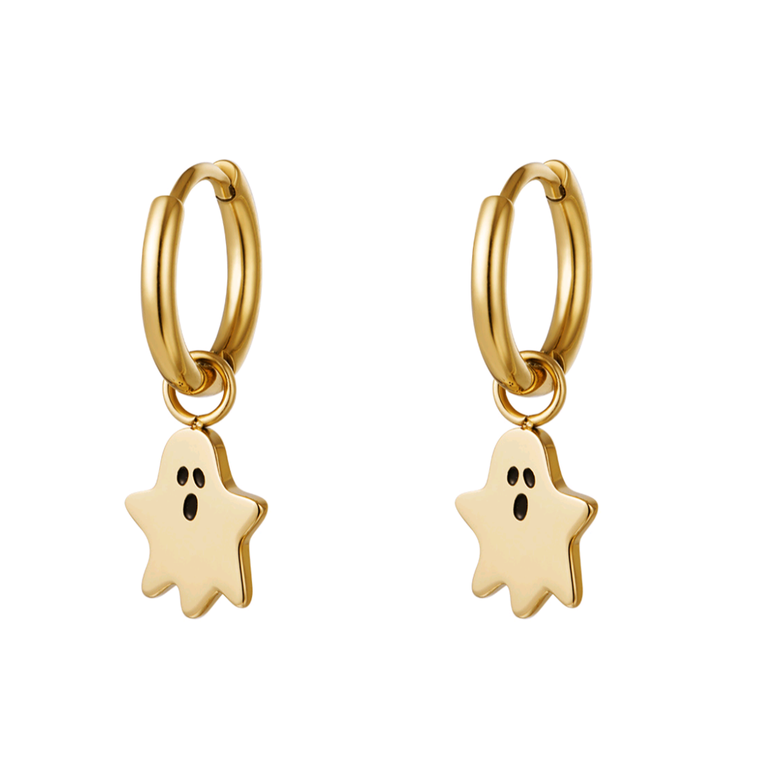 Pendientes Fantasma Color Dorado - Acero Inoxidable