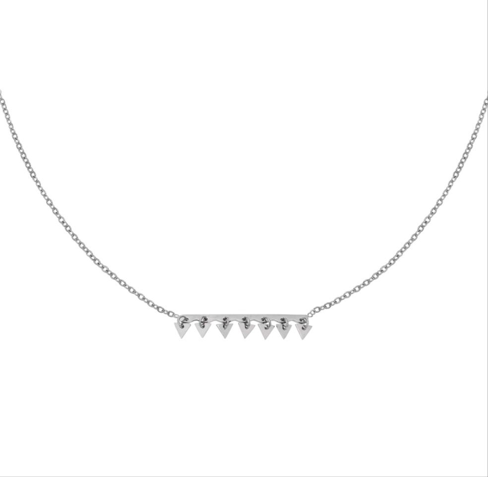 Collar Triángulo Color Plata - Acero Inoxidable