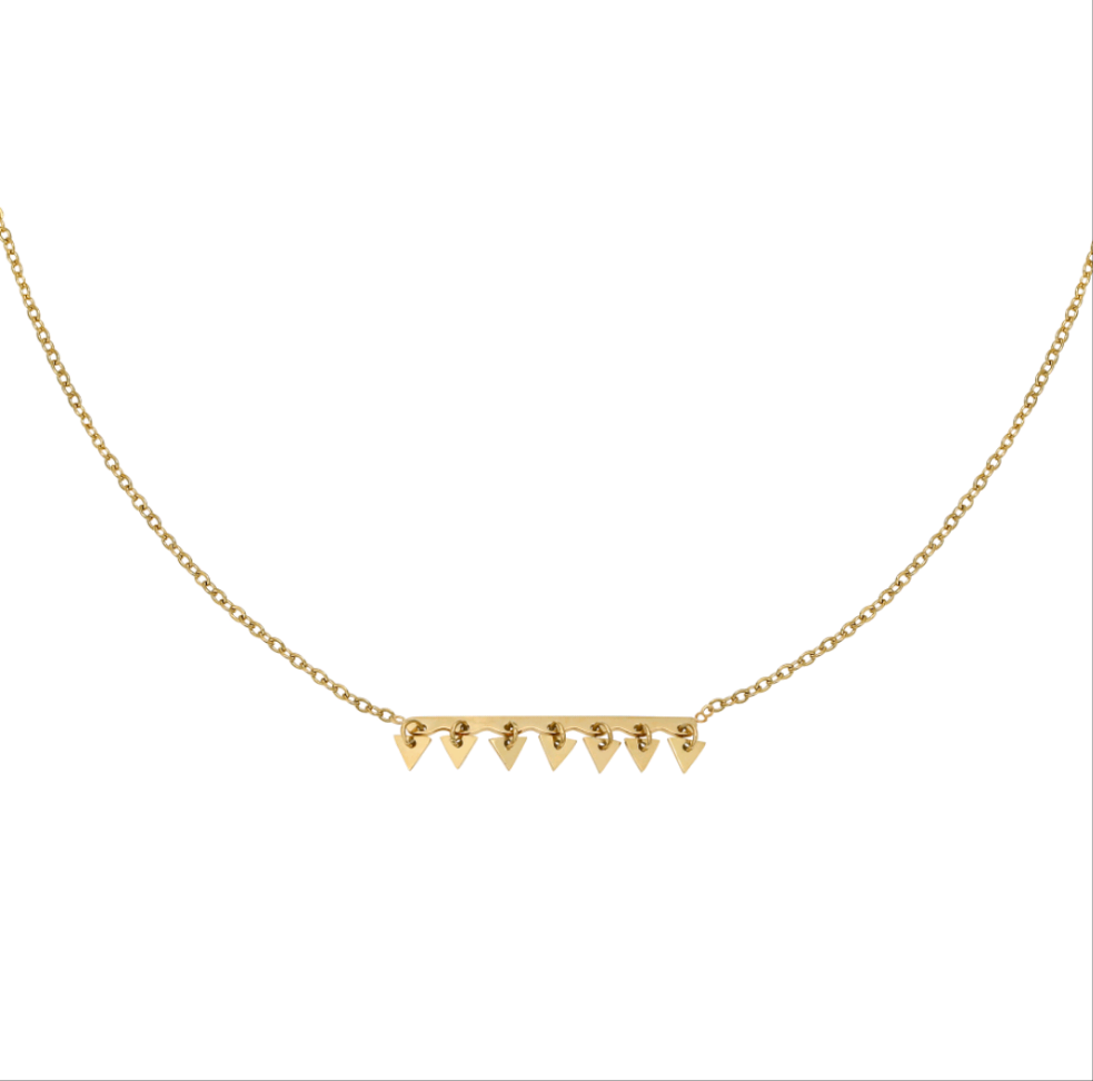 Collar Triángulo Dorado - Acero Inoxidable