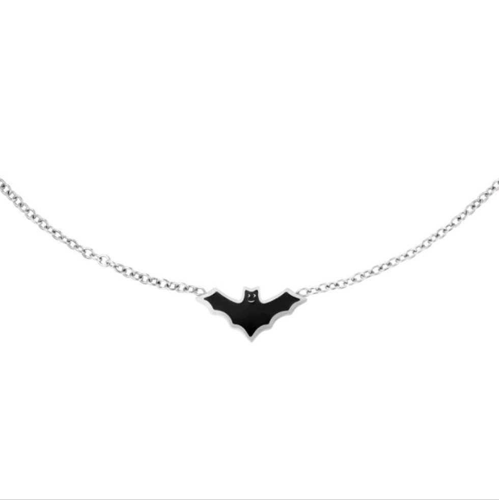 Collar de murciélago plateado - Acero inoxidable