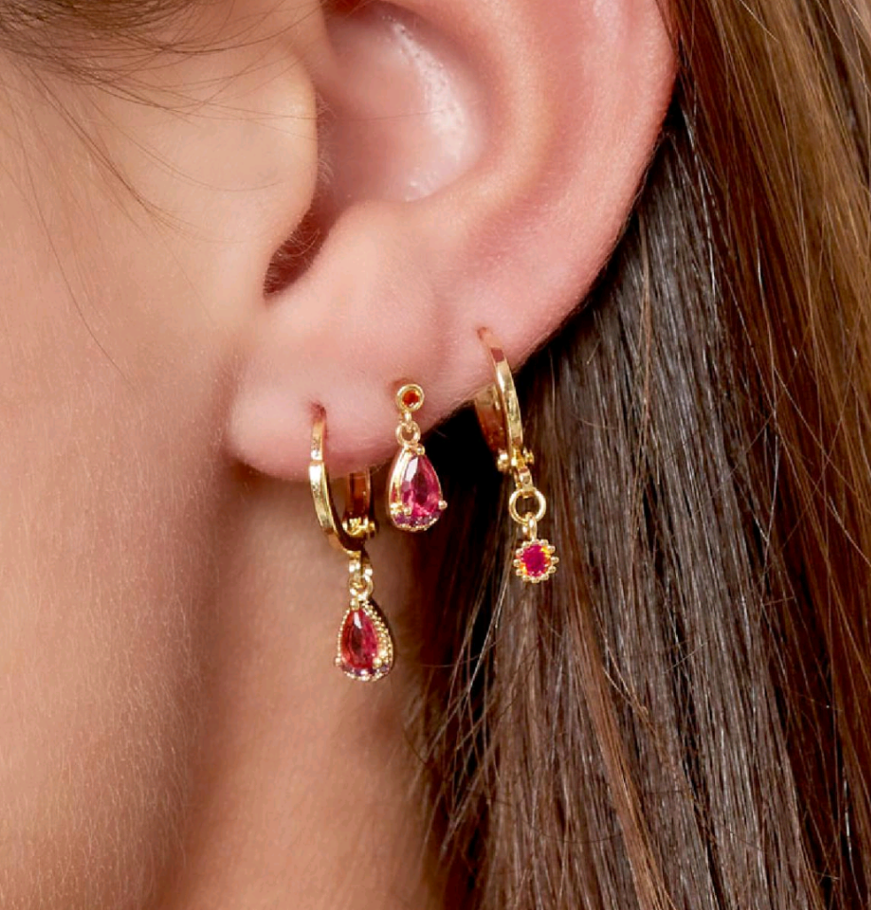 Pendientes Colgante Brillo Rosa