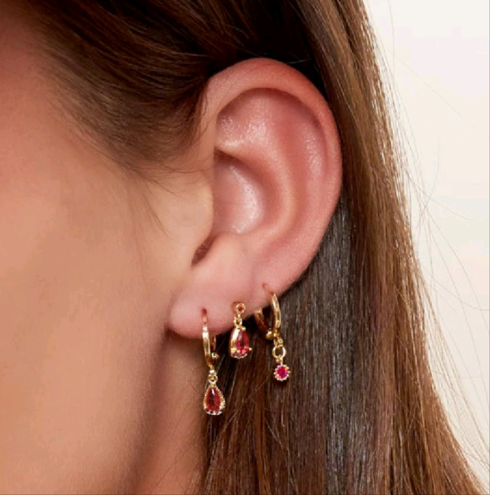 Pendientes Colgante Brillo Rosa