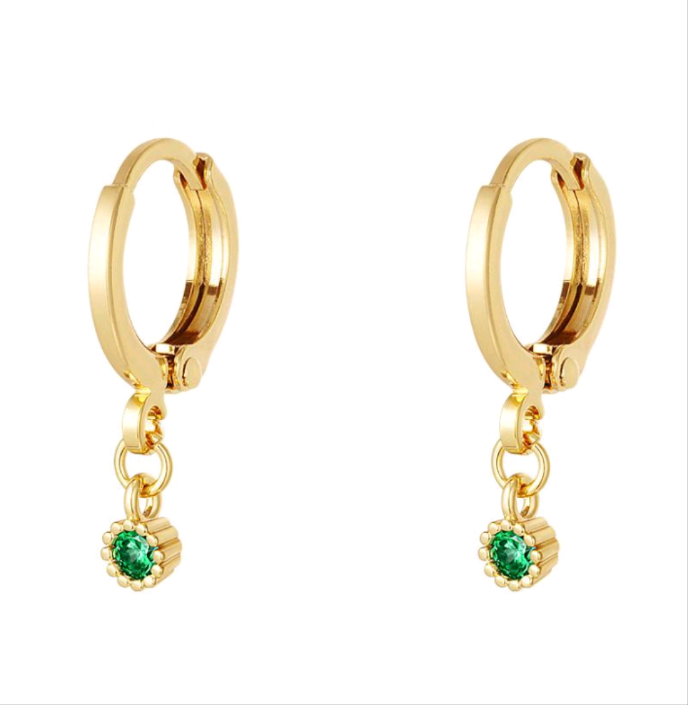 Pendientes Colgante Brillo Verde