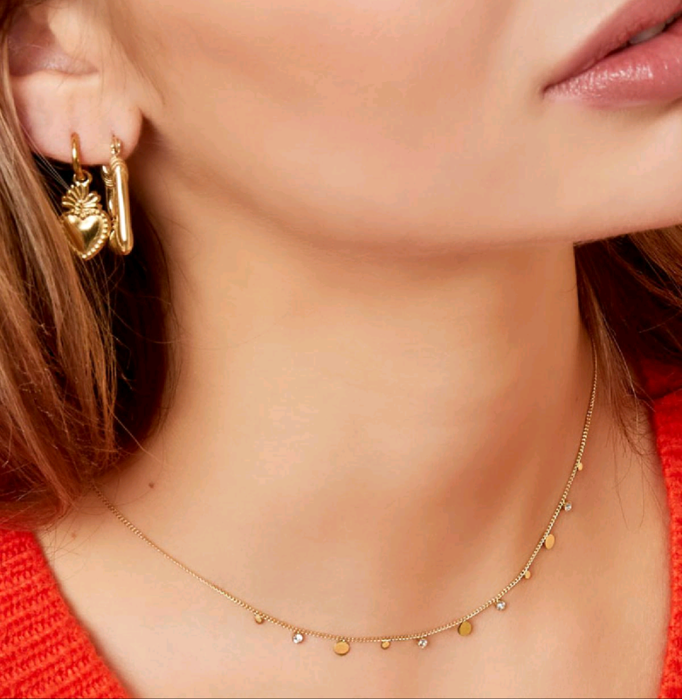 collar de diamantes de imitación simple